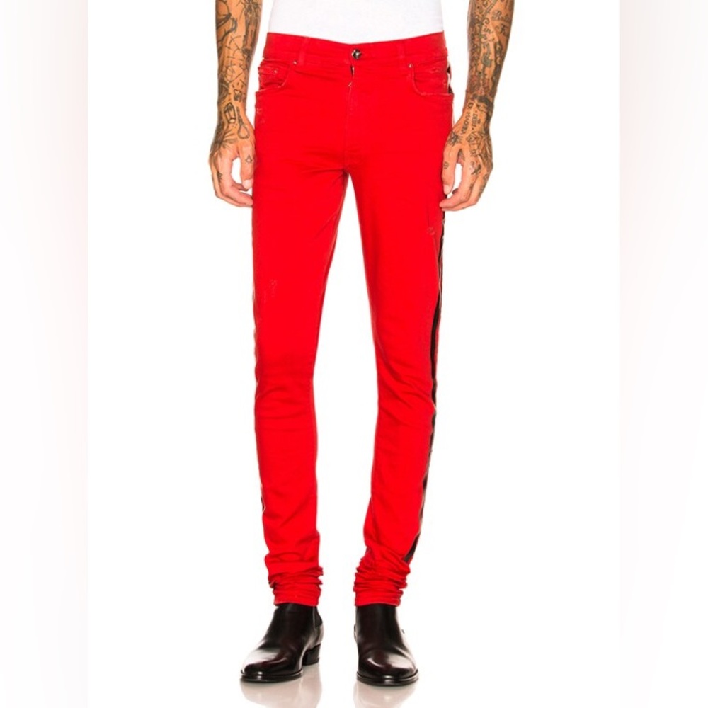 Amiri Track Red/Black Jeans Size 31